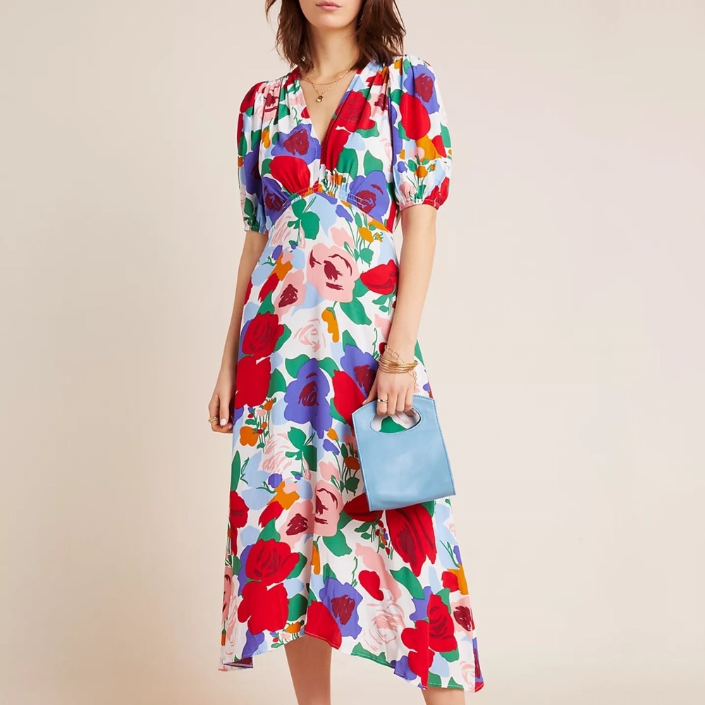 Faithfull the Brand Anita V-Neck Midi Dress